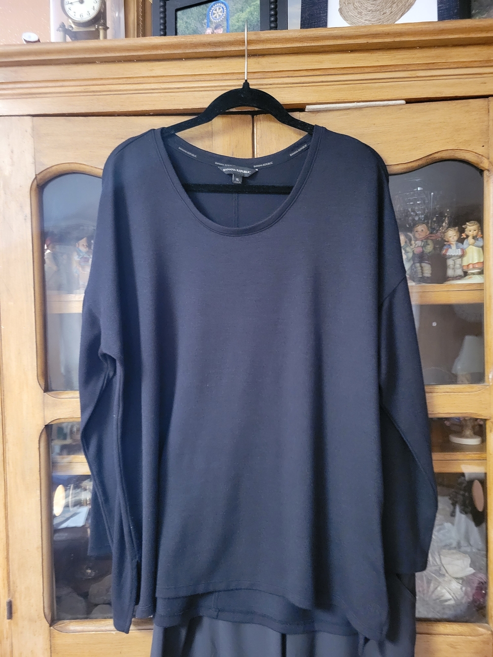 Banana Republic Black Tunic Top | Women's XL | Stretch Knit